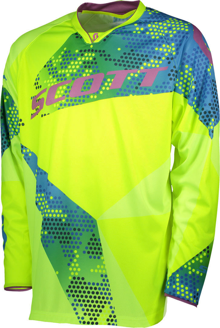 Scott 350 Race Camiseta de Motocross 2018 - Azul Amarillo (L)