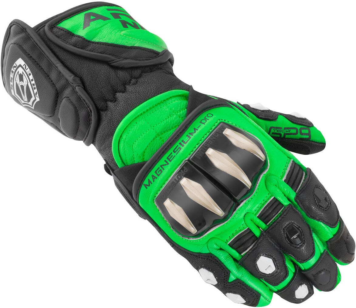 Arlen Ness Sugello Guantes de motocicleta - Negro Verde (XS)