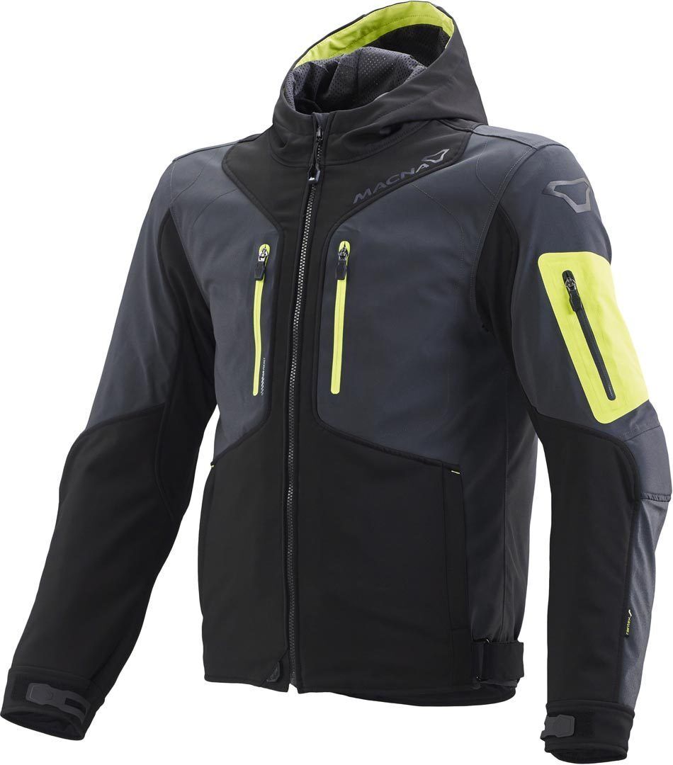 Macna Aytee NightEye Chaqueta textil de motocicleta - Negro Amarillo (L)