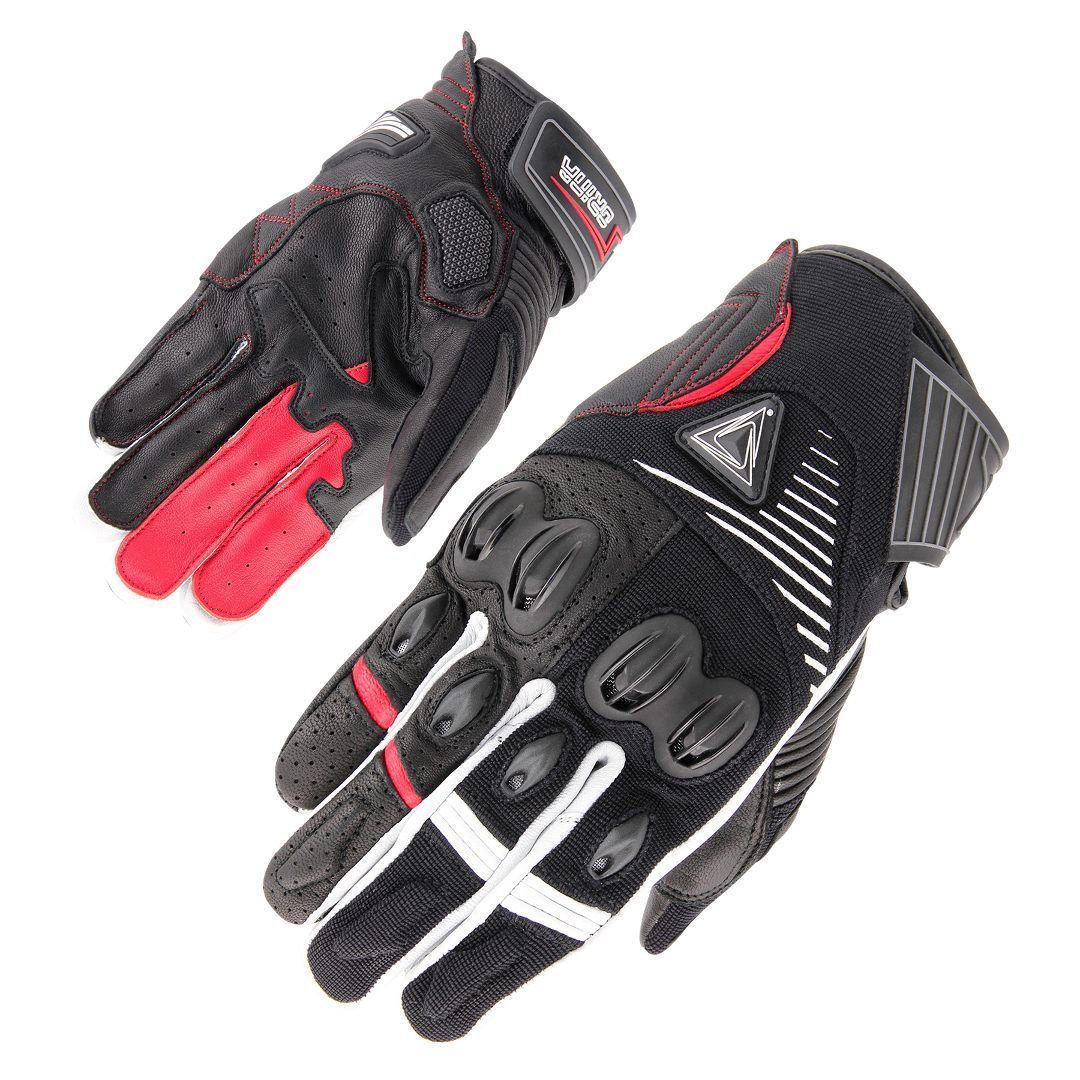 Orina Space Guantes de moto - Negro Blanco Rojo (2XL)