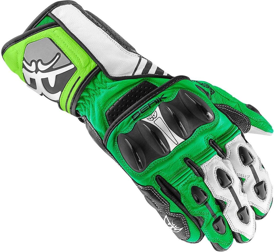 Berik Track Guantes de motocicleta - Negro Blanco Verde (3XL)