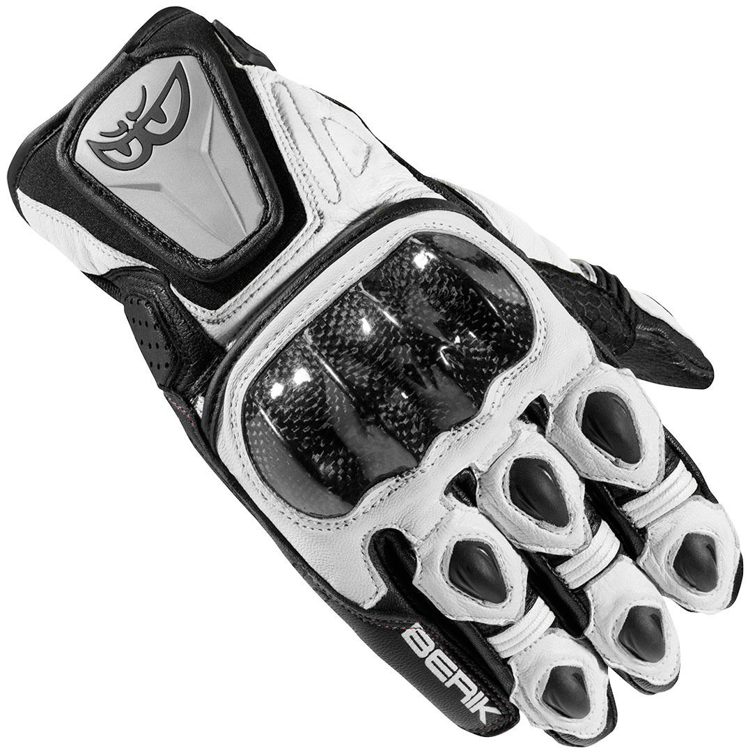 Berik Namib Guantes de la motocicleta - Negro Blanco (L)