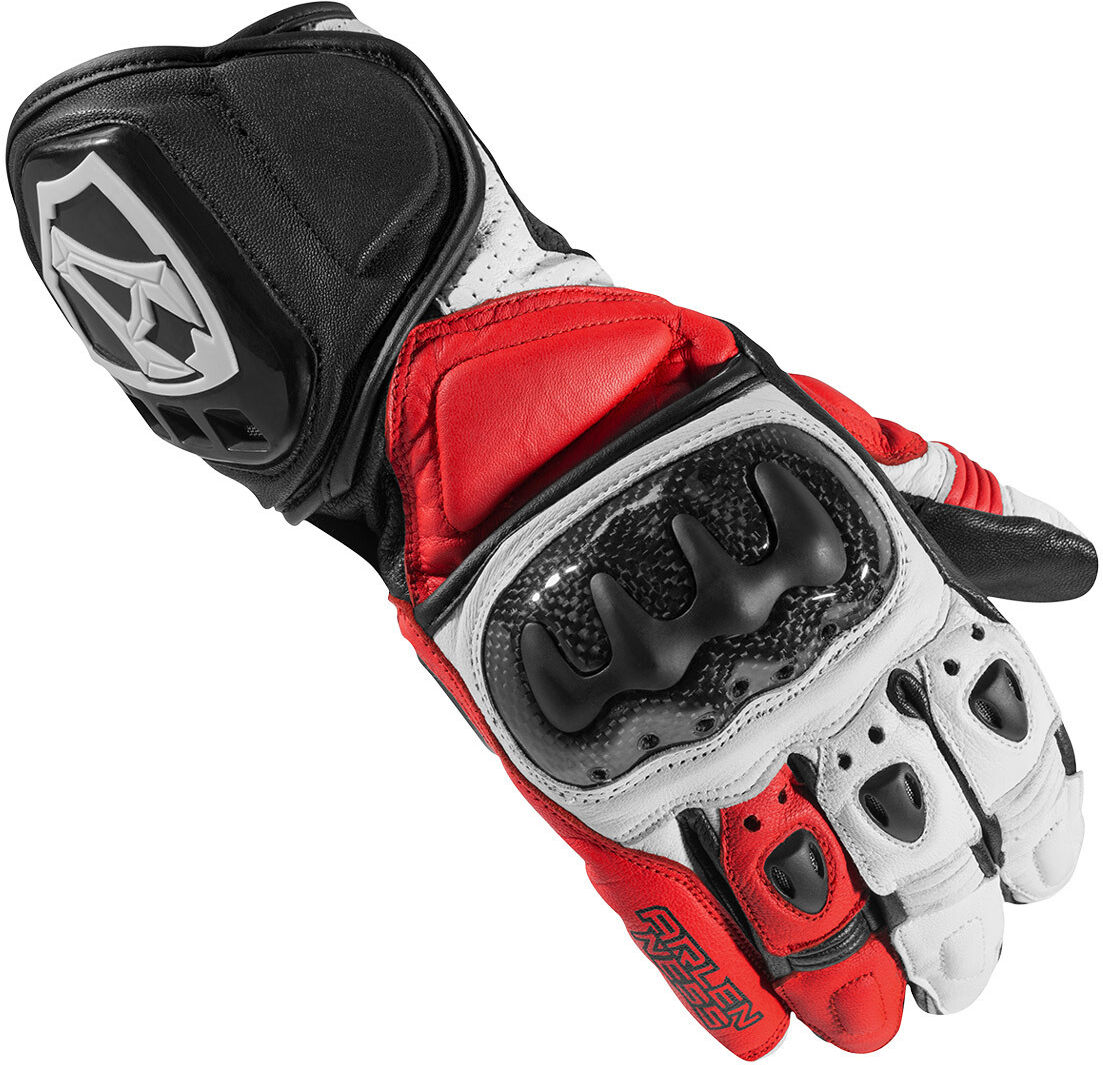 Arlen Ness Sprint Guantes de la motocicleta - Negro Blanco Rojo (3XL)