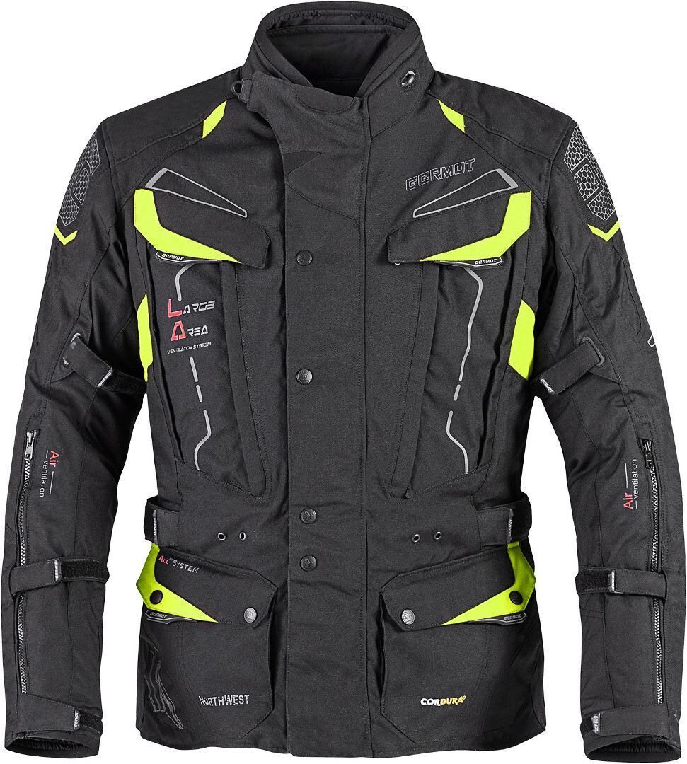 Germot NorthWest Chaqueta de moto textil - Negro Amarillo (S)