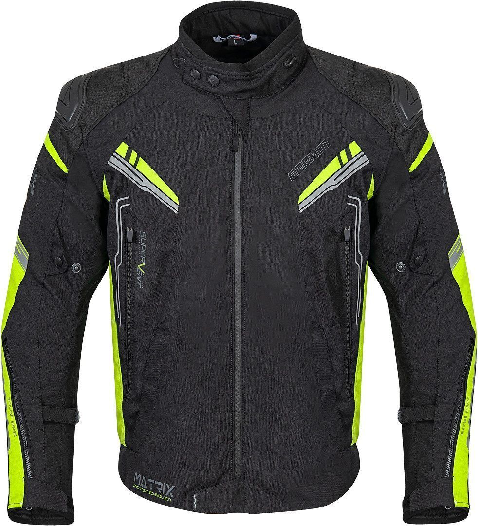 Germot Matrix Chaqueta de moto textil - Negro Amarillo (3XL)