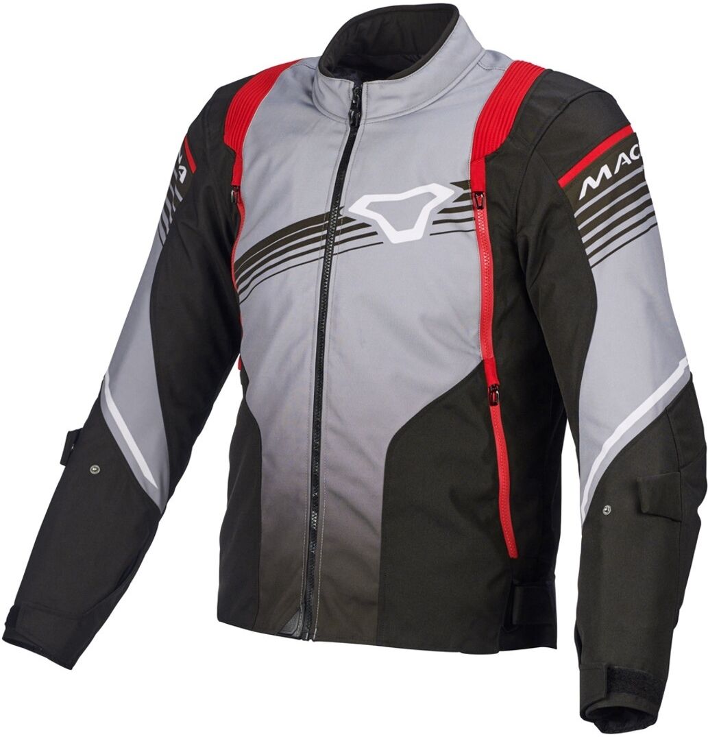 Macna Charger Chaqueta de moto textil - Negro Gris Rojo (XL)