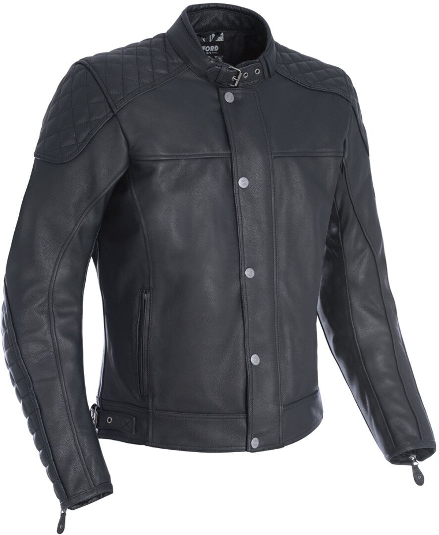 Oxford Hampton Chaqueta de cuero de motocicleta - Negro (3XL)