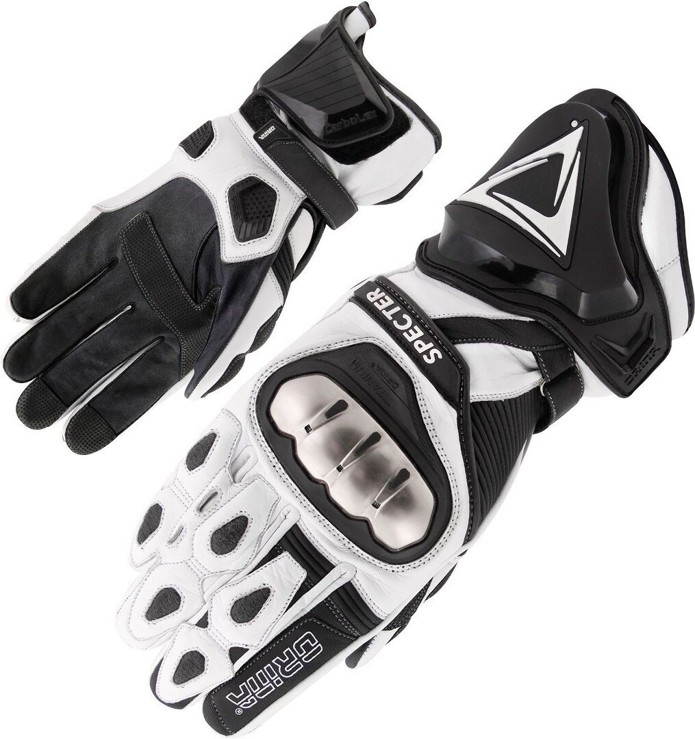 Orina Specter Guantes de motocicleta - Negro Blanco (2XL)