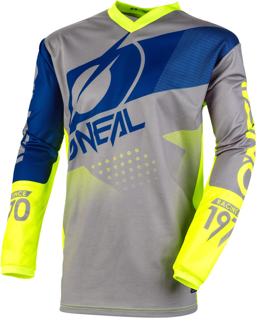 Oneal Element Factor Jersey de Motocross - Azul Amarillo (S)