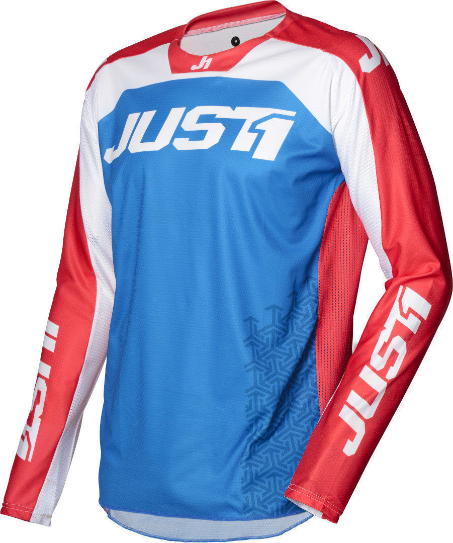 Just1 J-Force Terra Jersey de Motocross - Blanco Rojo Azul (S)