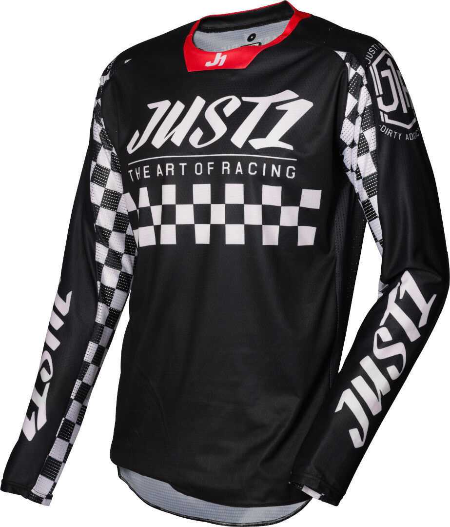 Just1 J-Force Racer Jersey de Motocross - Negro Blanco (S)