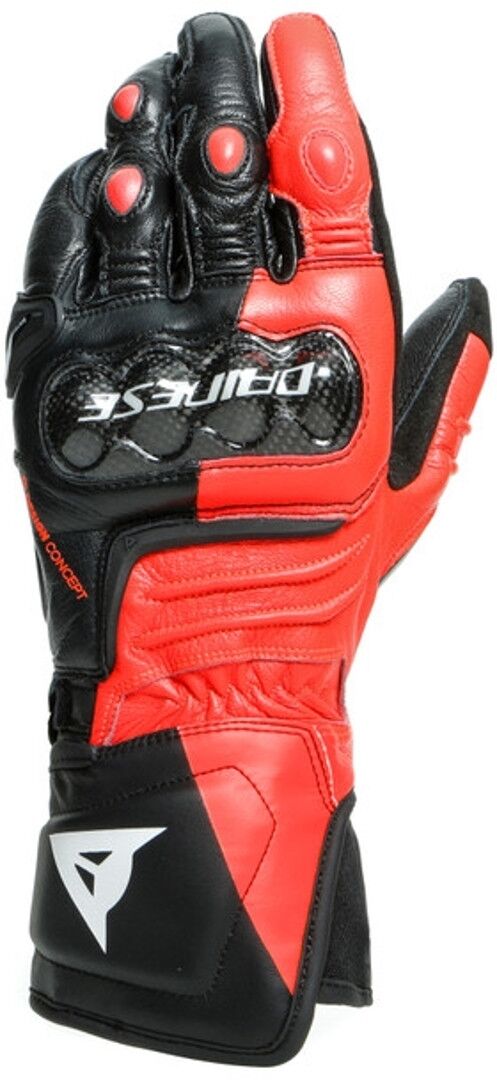 Dainese Carbon 3 Long Guantes de motocicleta - Negro Blanco Rojo (2XL)