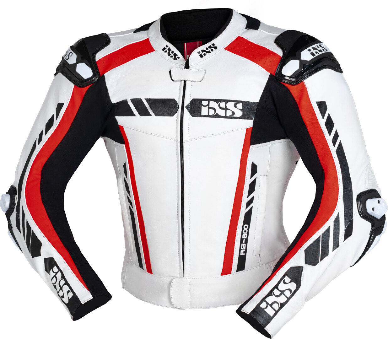 IXS Sport RS-800 1.0 Traje de cuero de motocicleta de dos piezas - Negro Blanco Rojo (50)