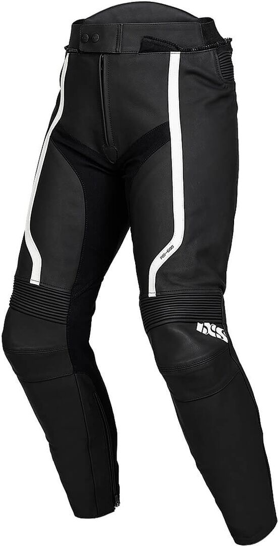 IXS Sport RS-600 1.0 Pantalones de cuero para motocicleta - Negro Blanco