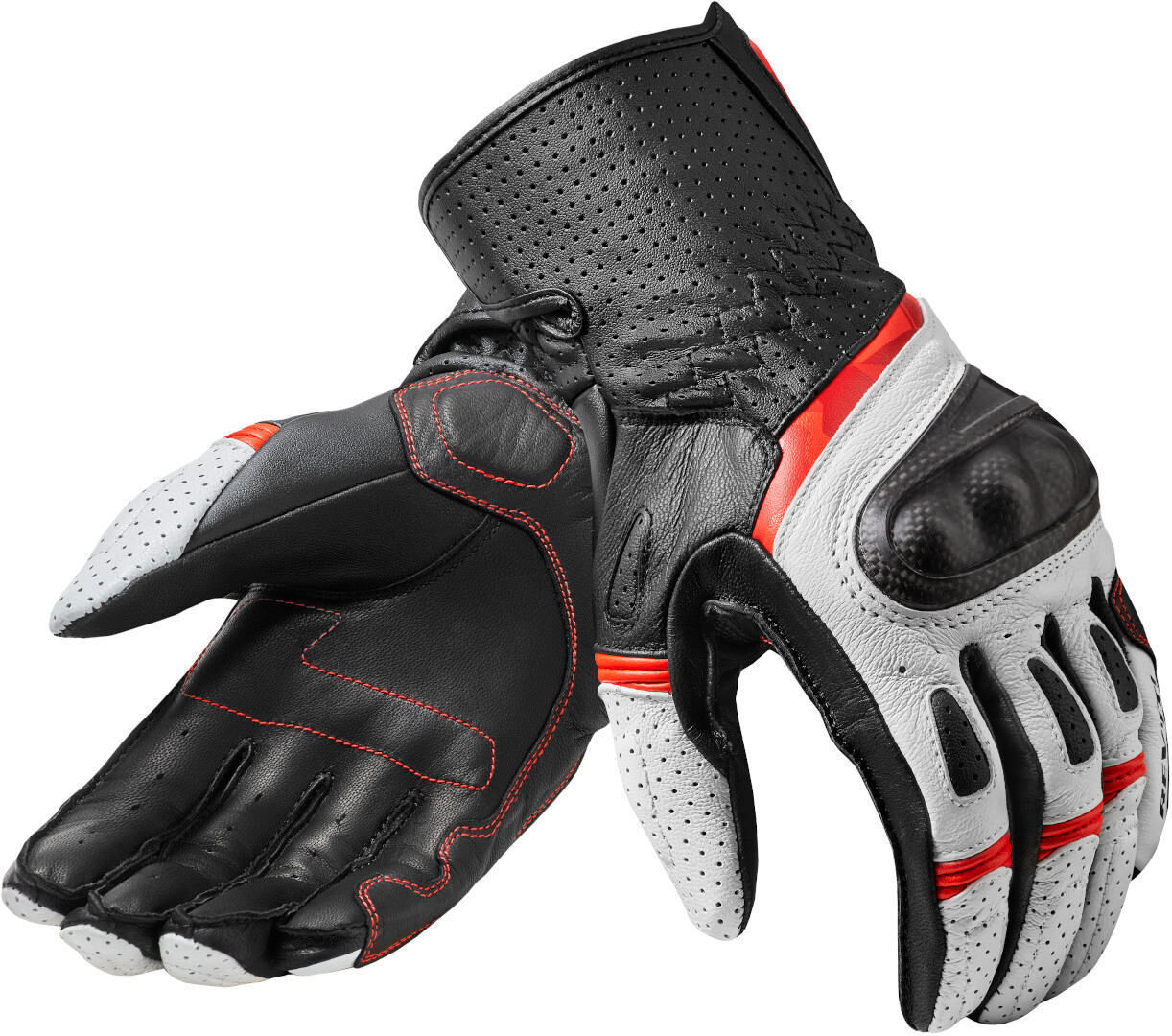 Revit Chevron 3 Guantes de motocicleta - Negro Blanco Rojo (2XL)