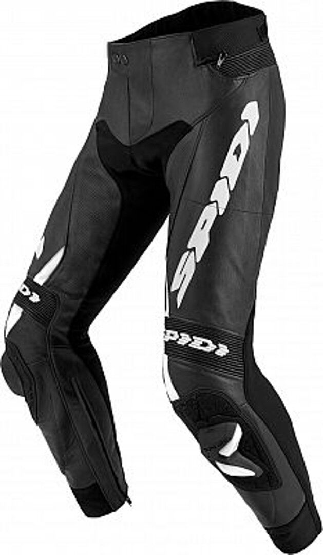 Spidi RR Pro 2 Wind Pantalones de cuero para motocicleta - Negro Blanco (52)