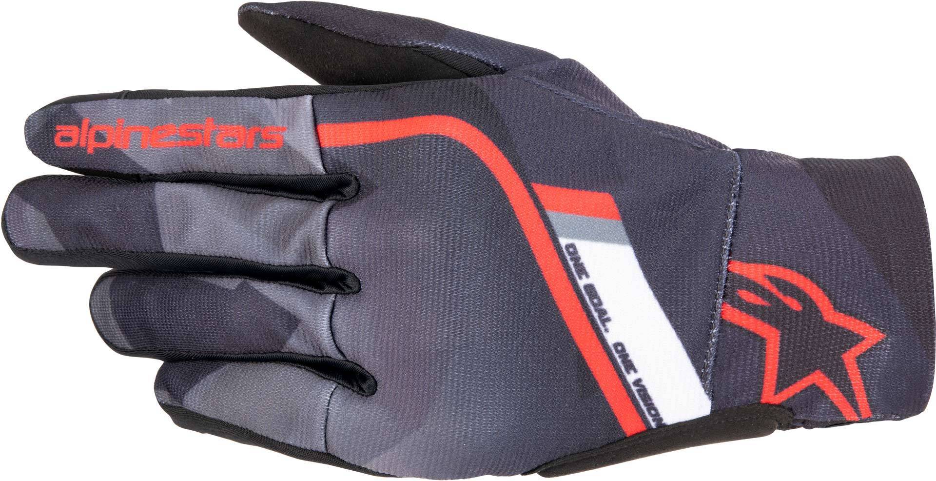 Alpinestars Reef Guantes de motocicleta - Negro Gris Rojo (M)