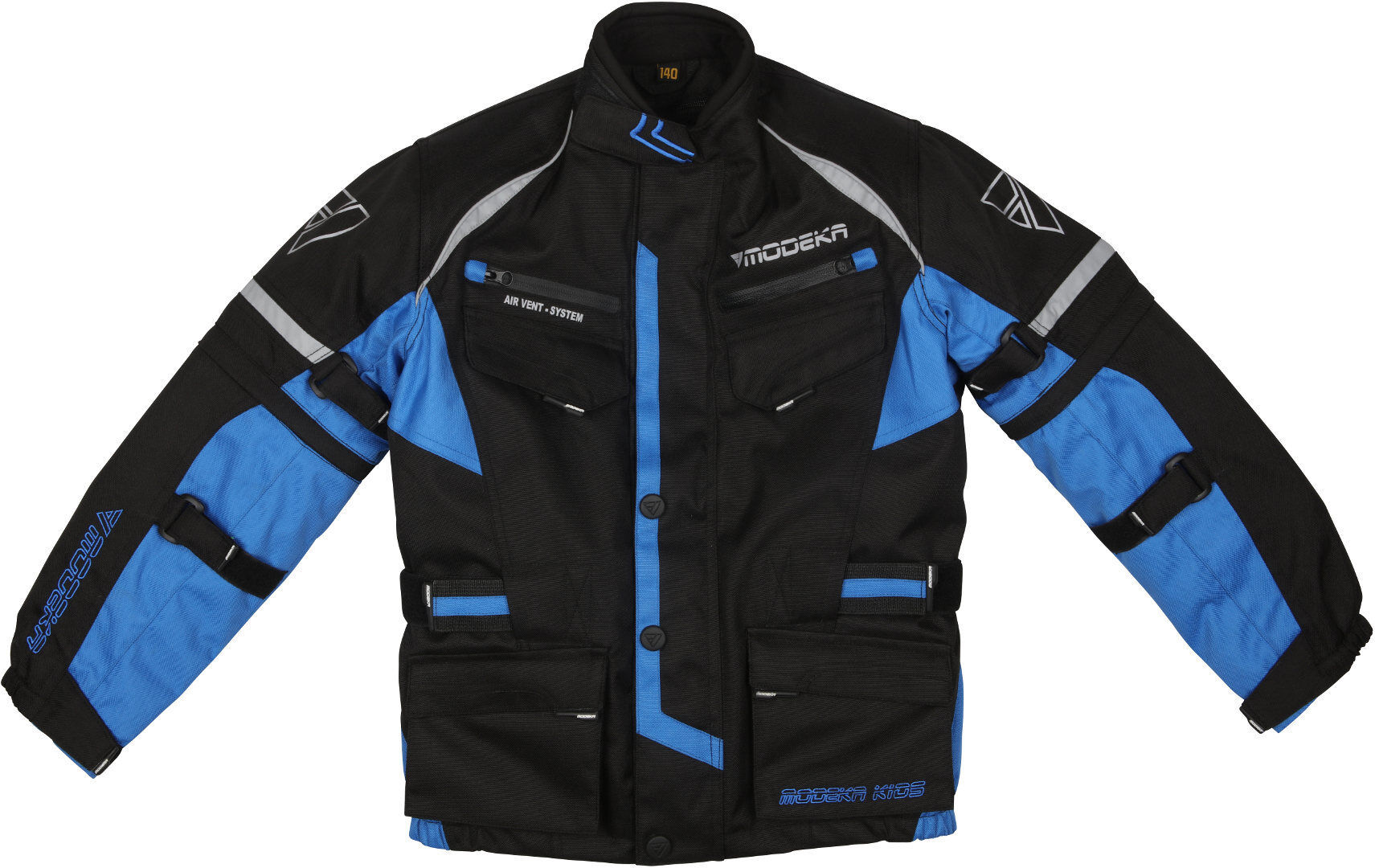 Modeka Tourex II Chaqueta textil para niños para motocicletas - Negro Azul (XS 140)