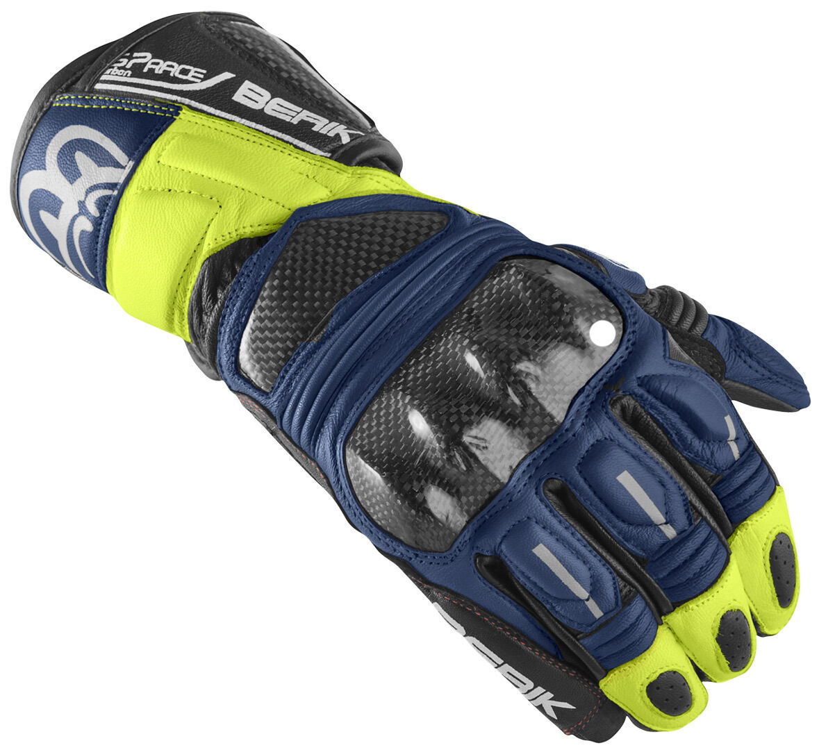 Berik Namib Pro Guantes de motocicleta - Negro Azul Amarillo (XS)