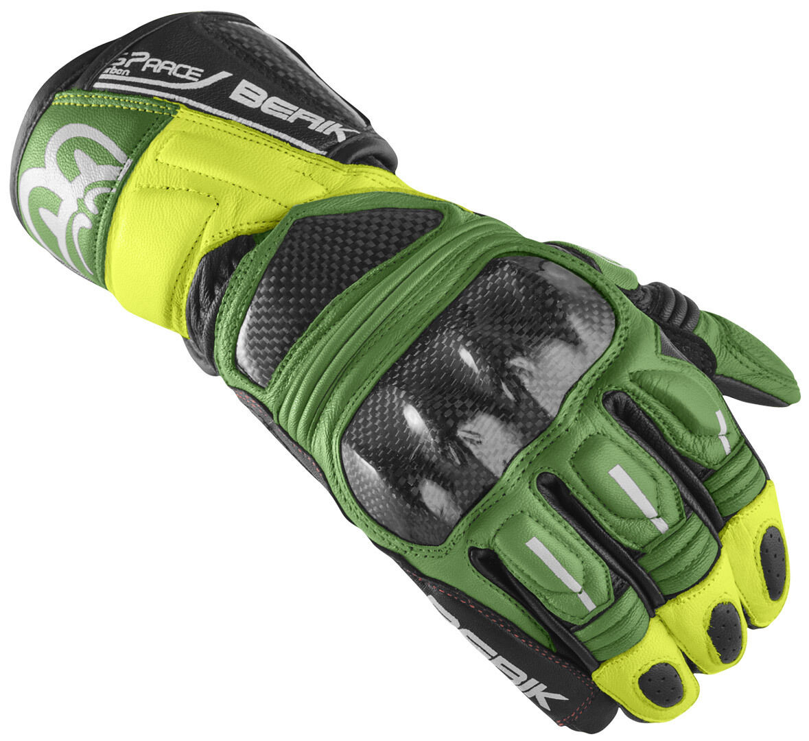 Berik Namib Pro Guantes de motocicleta - Negro Verde Amarillo (S)