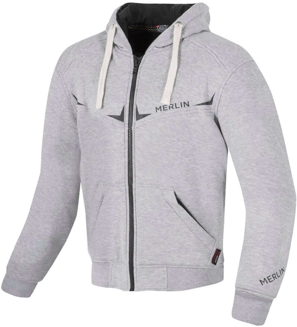 Merlin Easton Chaqueta con capucha con cremallera de motocicleta - Gris (XL)