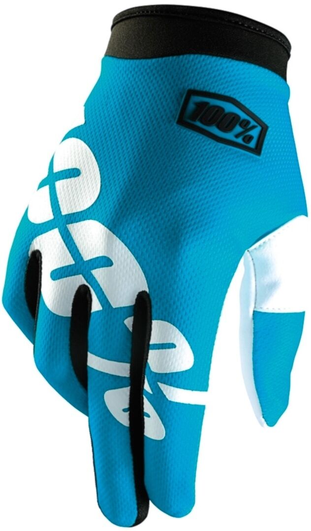 100% iTrack Guantes de Motocross - Blanco Azul (S)