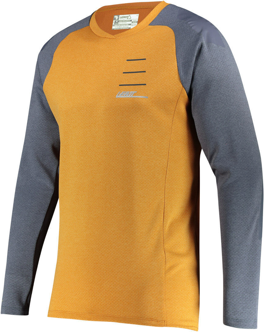 Leatt DBX 5.0 MTB LS Jersey de bicicleta - Gris Naranja (2XL)