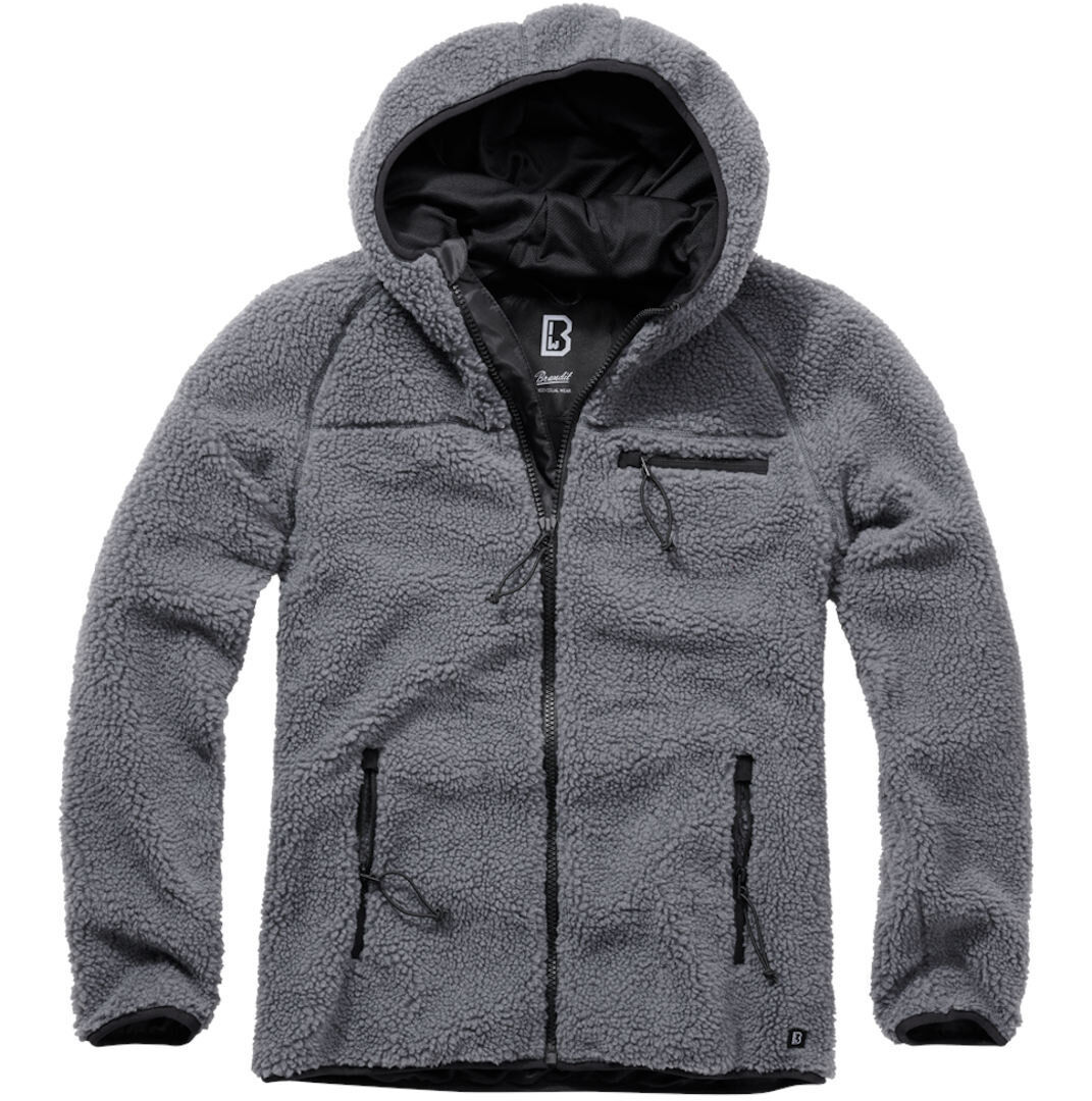 Brandit Teddyfleece Worker Chaqueta - Negro Gris (M)