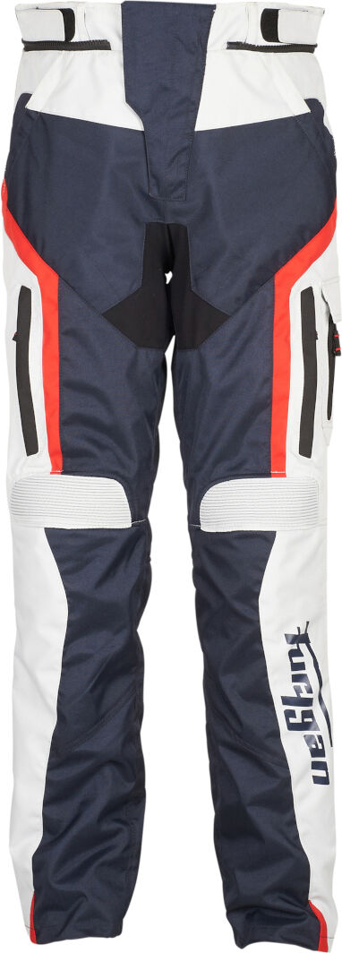 Furygan Apalaches Pantalones textiles de motocicleta - Blanco Rojo Azul (XL)