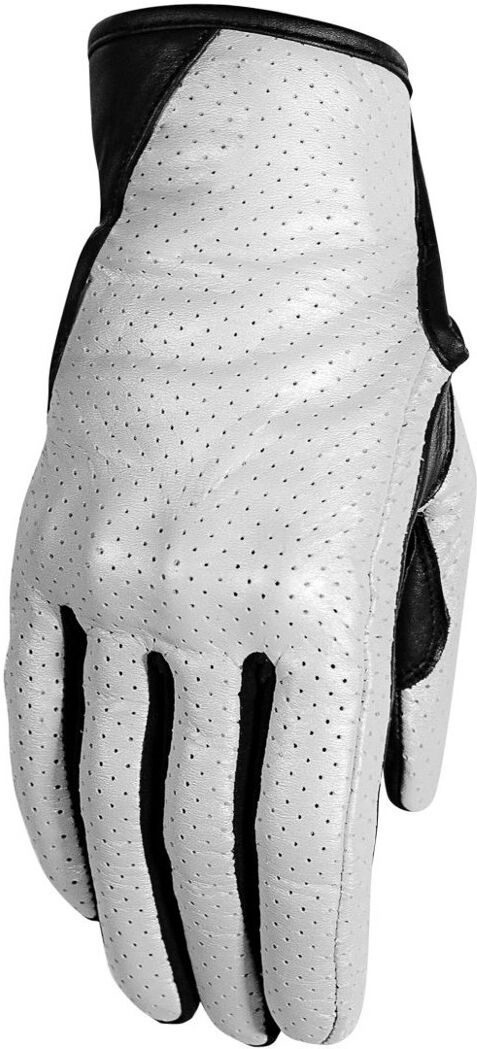 Rusty Stitches Eve Guantes de motocicleta para damas - Negro Blanco (XL)