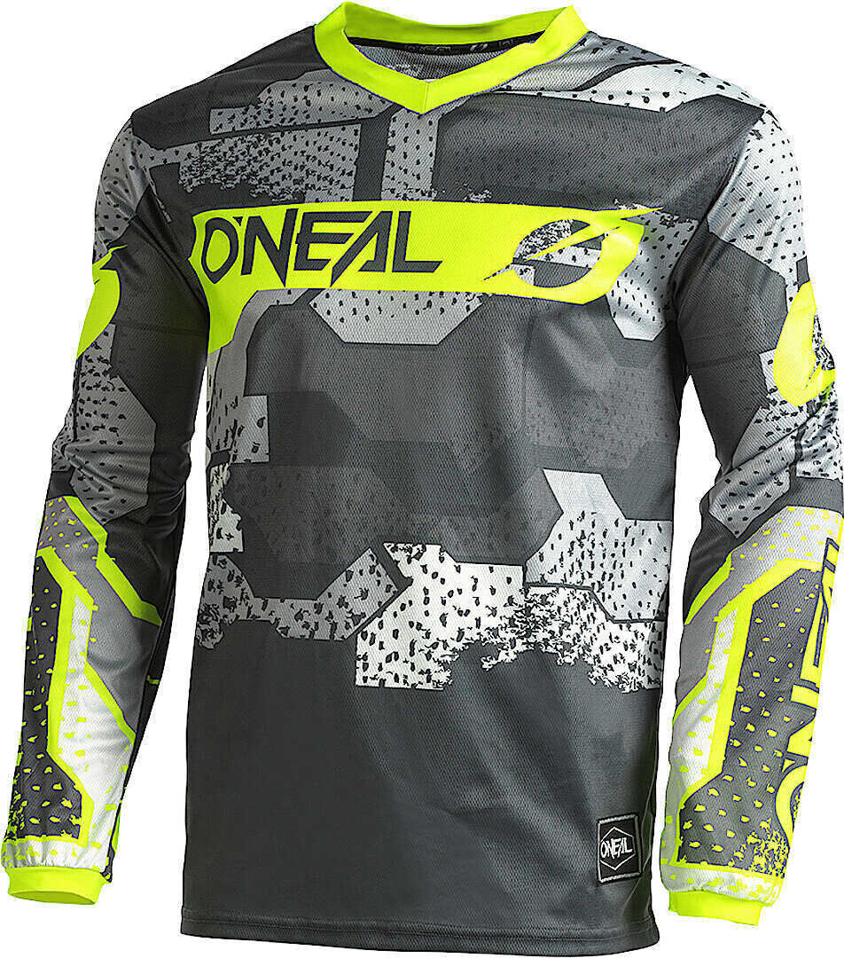 Oneal Element Camo V.22 Maillot de Motocross - Negro Gris Amarillo (XL)