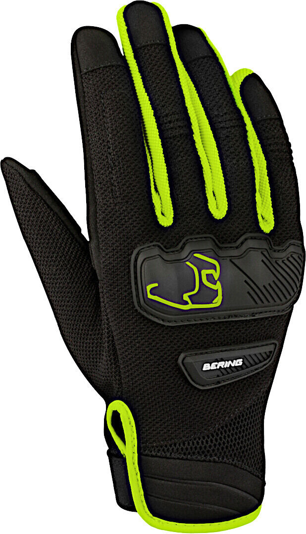 Bering York Guantes de motocicleta - Negro Amarillo (S)