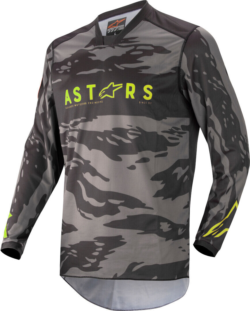 Alpinestars Racer Tactical Maillot de Motocross - Negro Gris Amarillo (S)