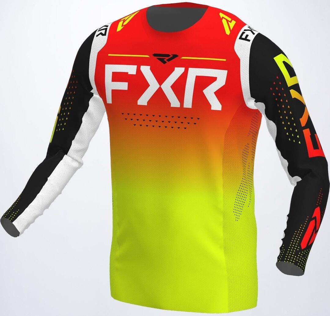 FXR Helium RaceDiv Maillot de Motocross - Rojo Amarillo (2XL)