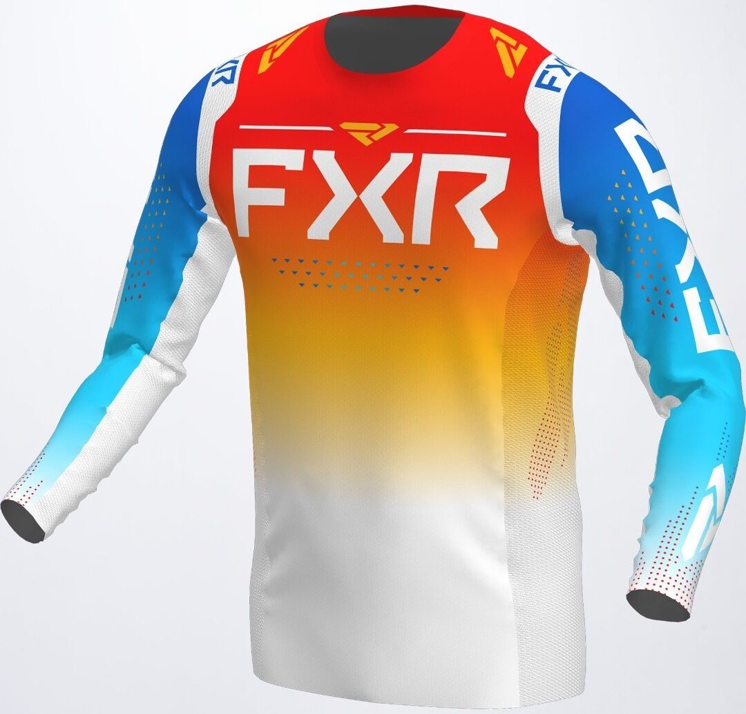 FXR Helium RaceDiv Maillot de Motocross - Blanco Rojo Amarillo (L)