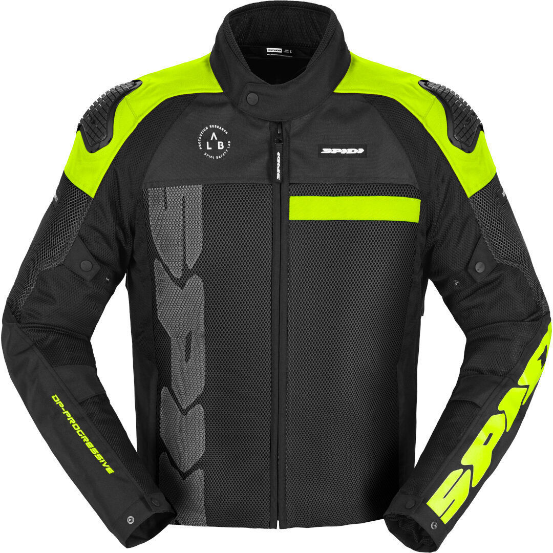 Spidi Progressive Net WindOut Chaqueta textil para motocicleta - Negro Amarillo (XL)