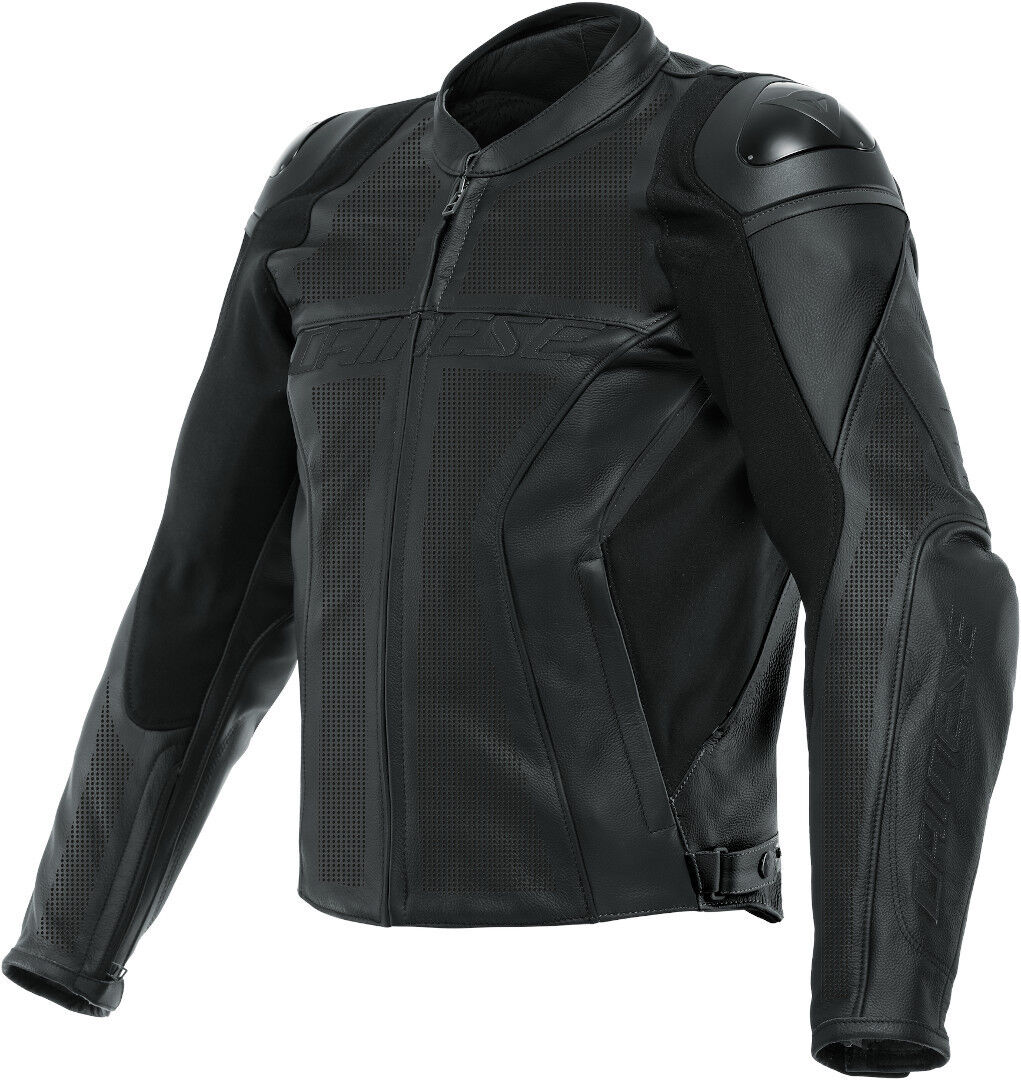 Dainese Racing 4 Chaqueta de cuero de motocicleta perforada - Negro (58)