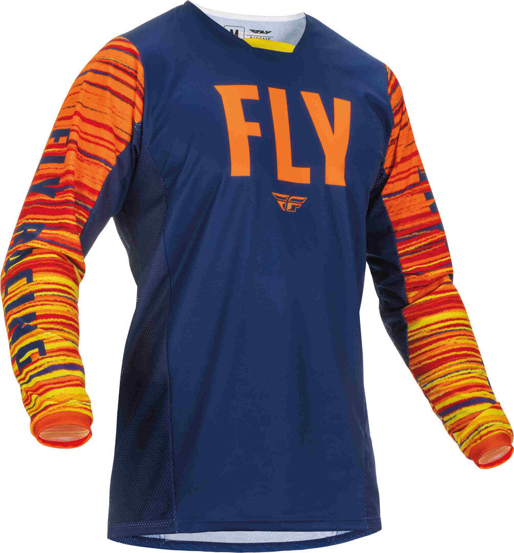 FLY Racing Kinetic Wave Maillot de Motocross - Azul Naranja (XL)