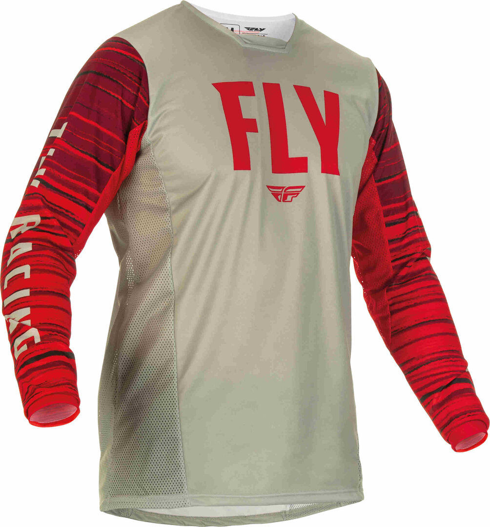 FLY Racing Kinetic Wave Maillot de Motocross - Gris Rojo (L)