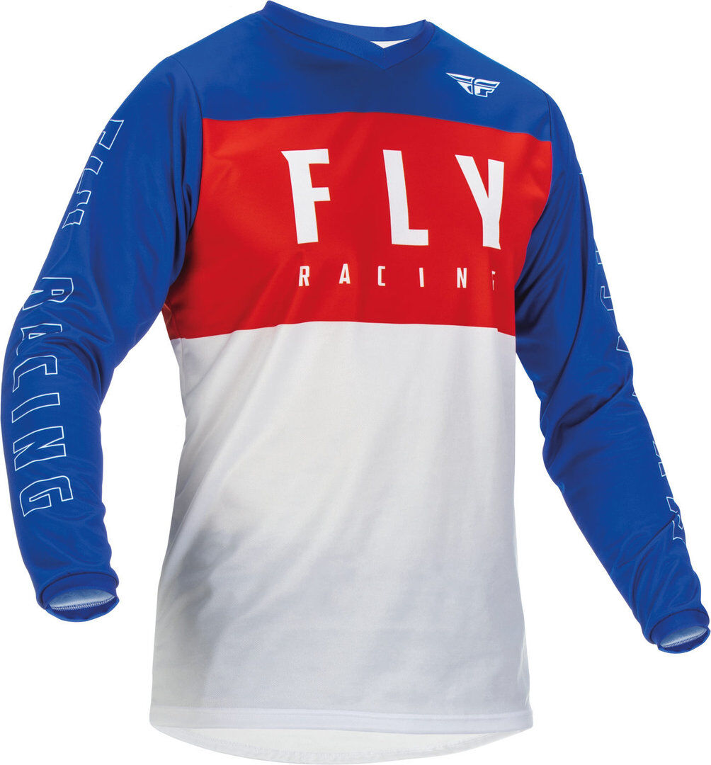 FLY Racing F-16 Maillot de Motocross - Blanco Rojo Azul (L)