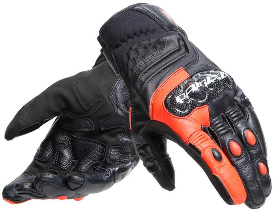 Dainese Carbon 4 Short Guantes de motocicleta - Negro Rojo (2XL)