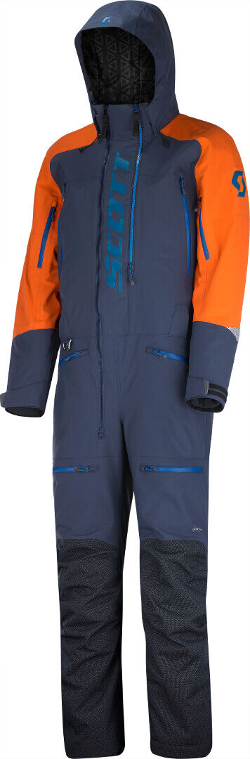 Scott DS Shell Dryo One Piece Traje de moto de nieve de una pieza - Azul Naranja (XL)