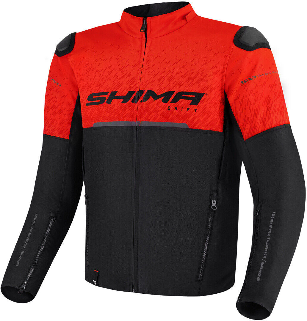 SHIMA Drift Chaqueta textil de moto - Negro Rojo (3XL)