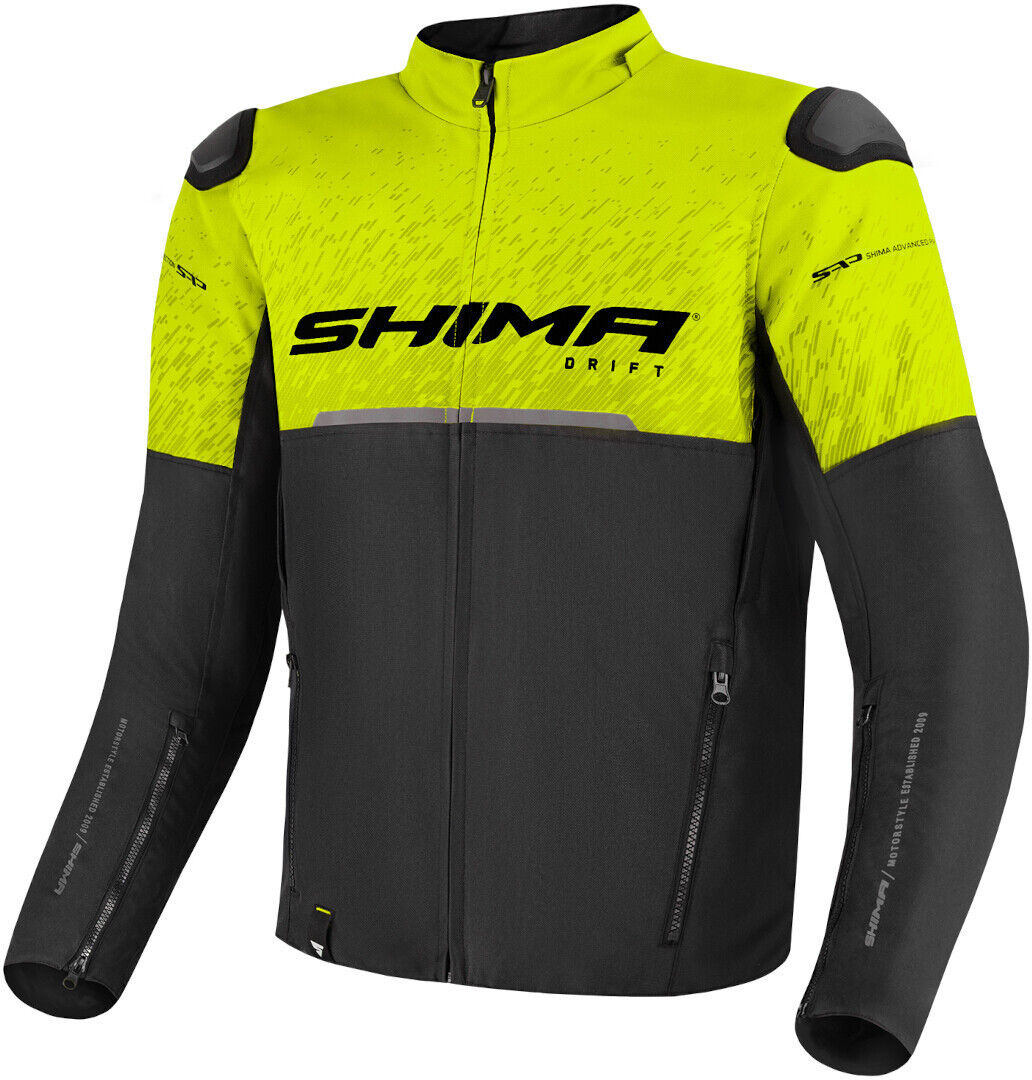 SHIMA Drift Chaqueta textil de moto - Negro Amarillo (3XL)