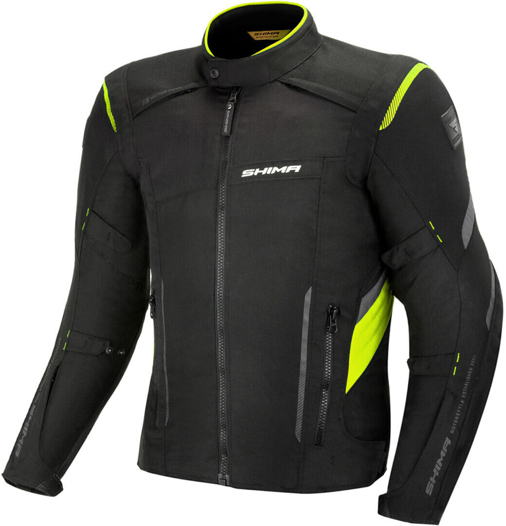 SHIMA Rush chaqueta textil impermeable para motocicletas - Negro Amarillo (S)
