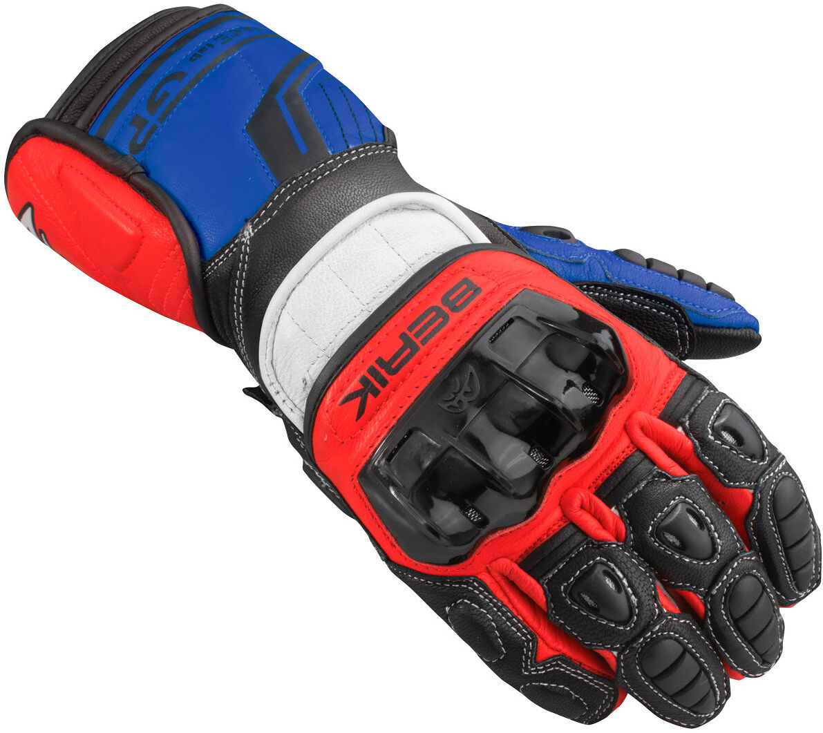 Berik Track Pro Guantes de motocicleta - Negro Rojo Azul (M)