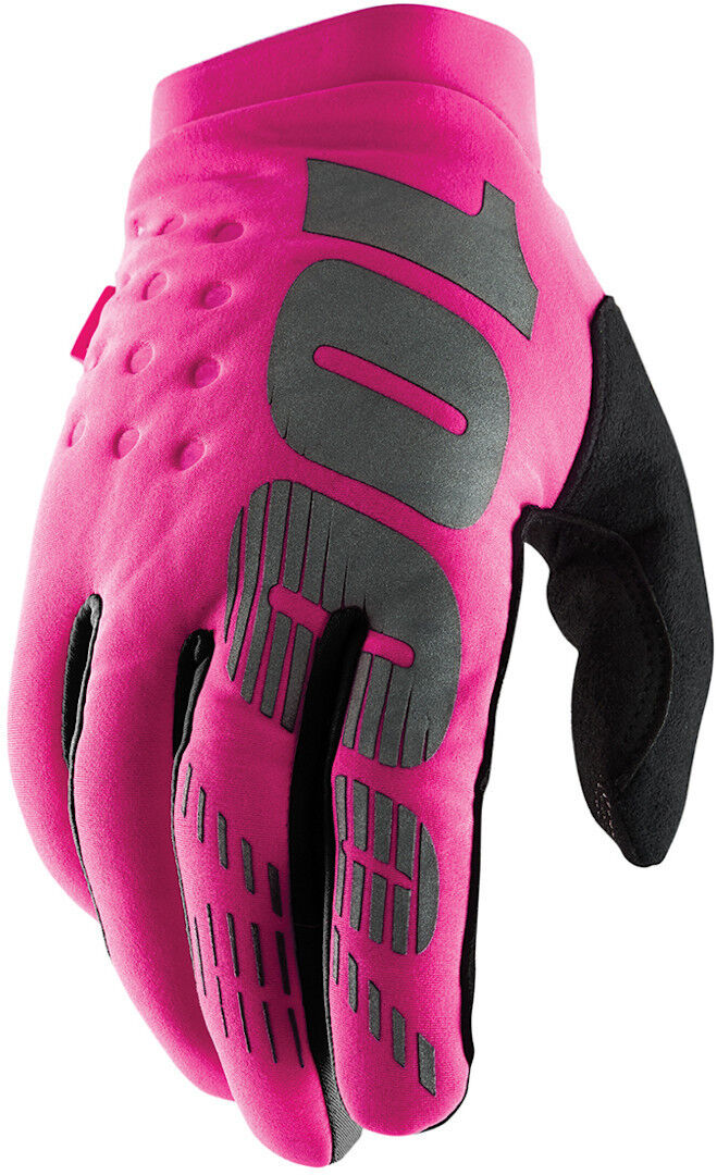 100% Brisker Guantes de bicicleta para damas - Negro Rosa (L)