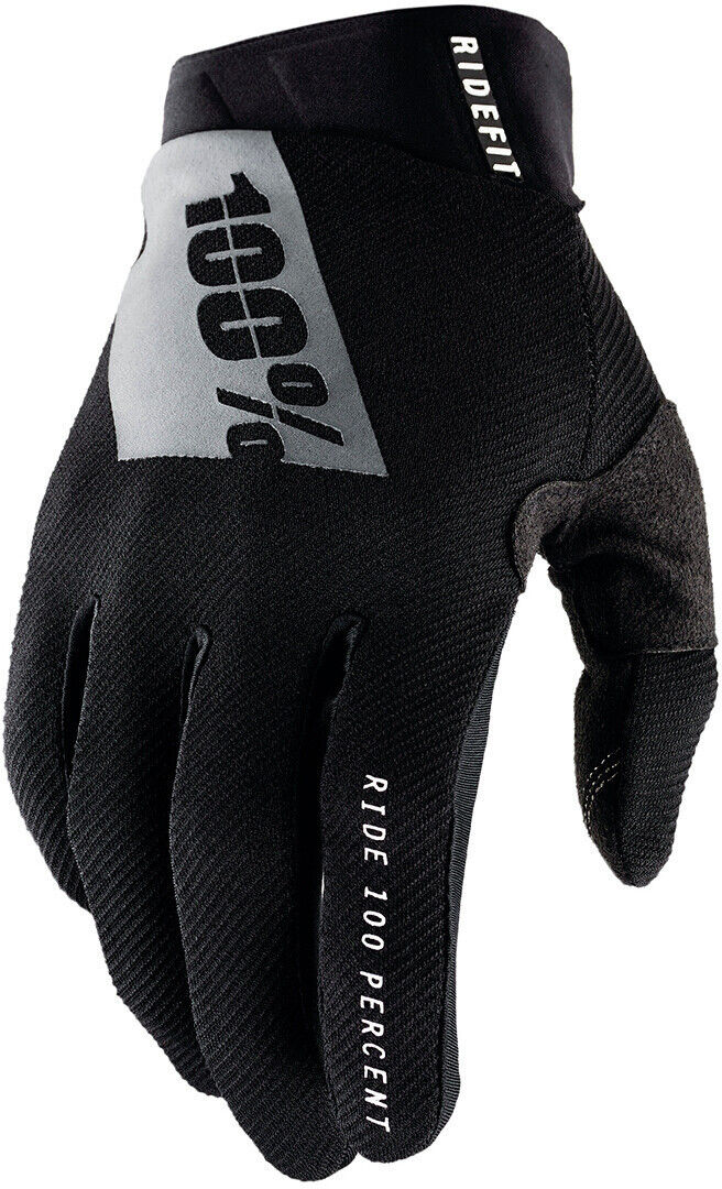 100% Ridefit Guantes de bicicleta - Negro (S)