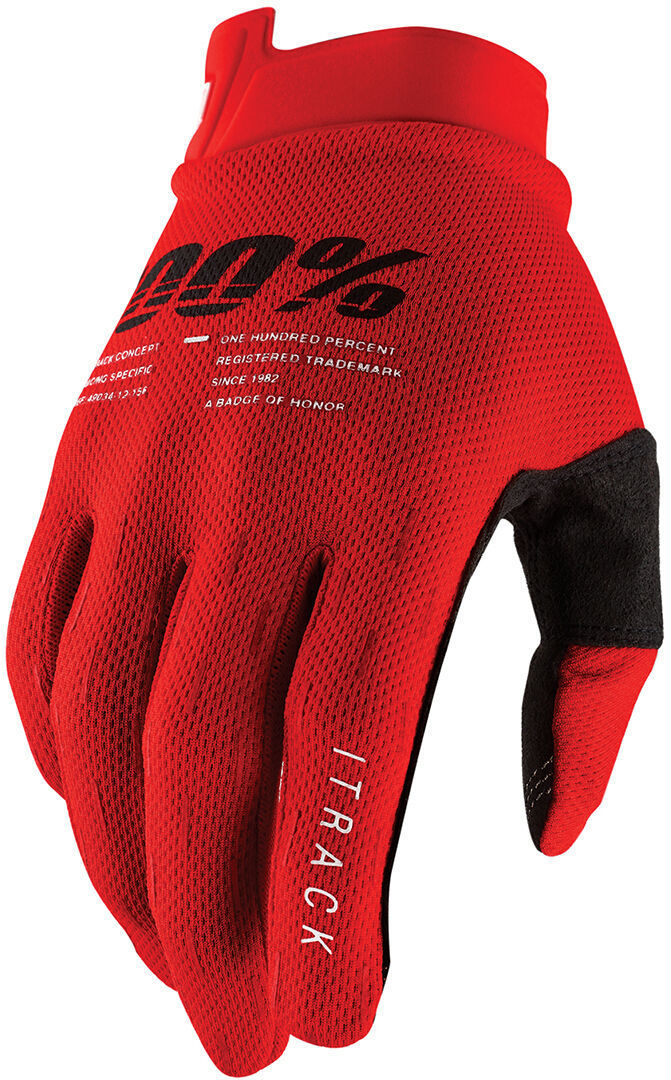 100% iTrack Guantes de bicicleta - Rojo (XL)