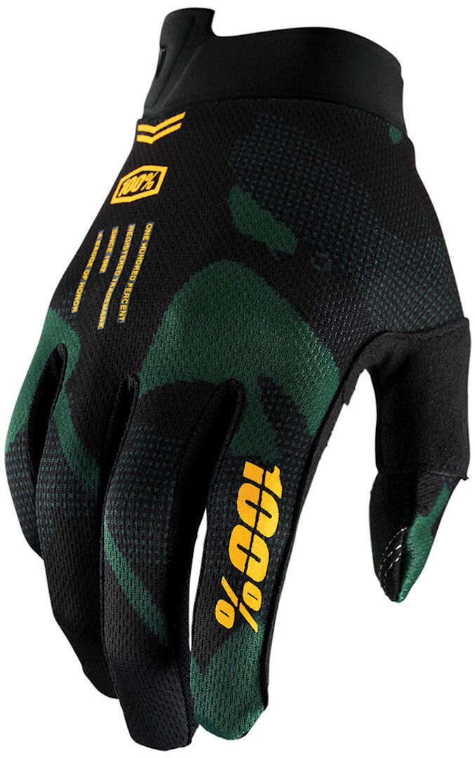 100% iTrack Sentinel Guantes de bicicleta - Negro Verde (M)